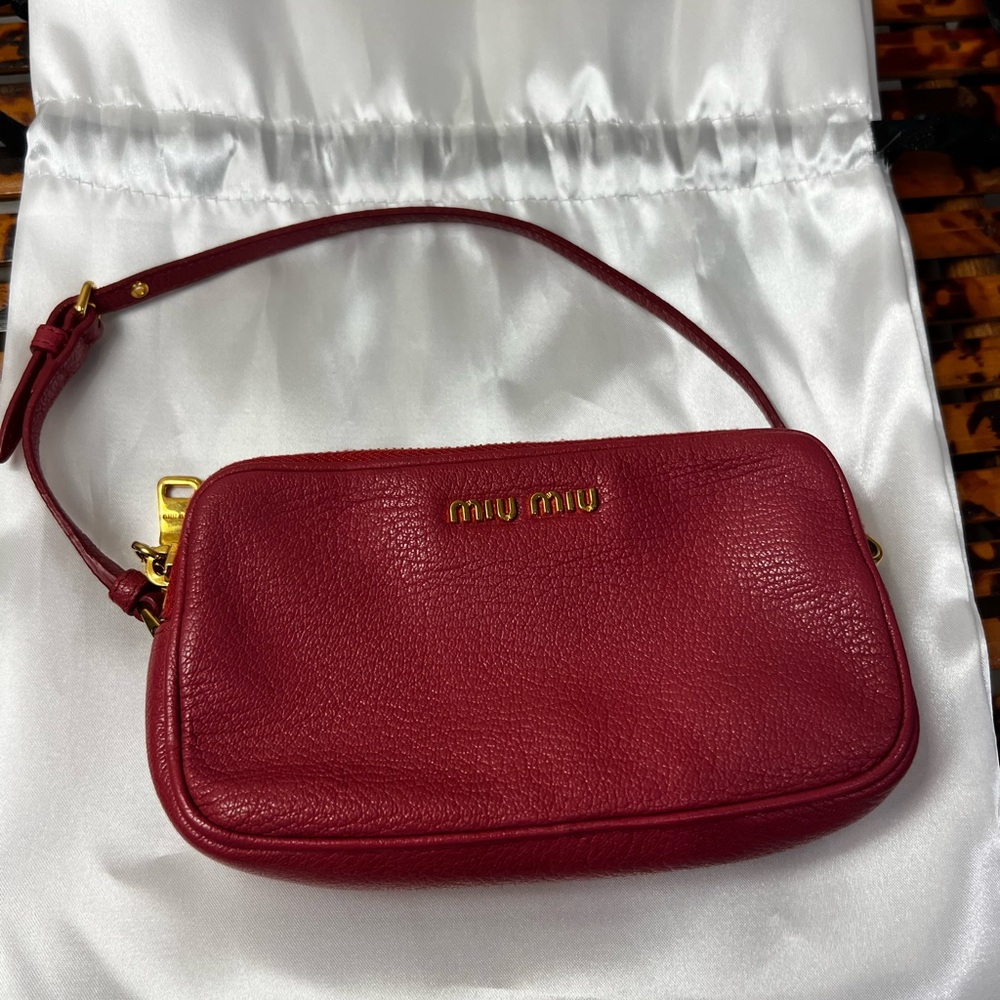Miu Miu Red Leather Clutch
